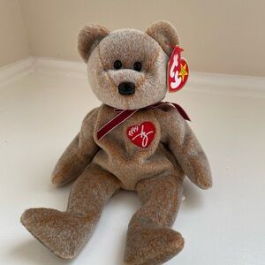 Ty Brown Bear with Heart and Ribbon